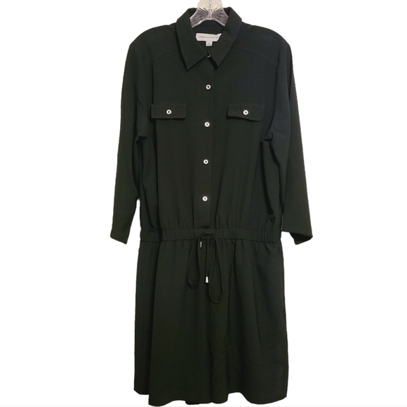 Emma & Michele | Women's Black Long Sleeve One Piece Shorts Romper (Size XL) - Picture 1 of 13